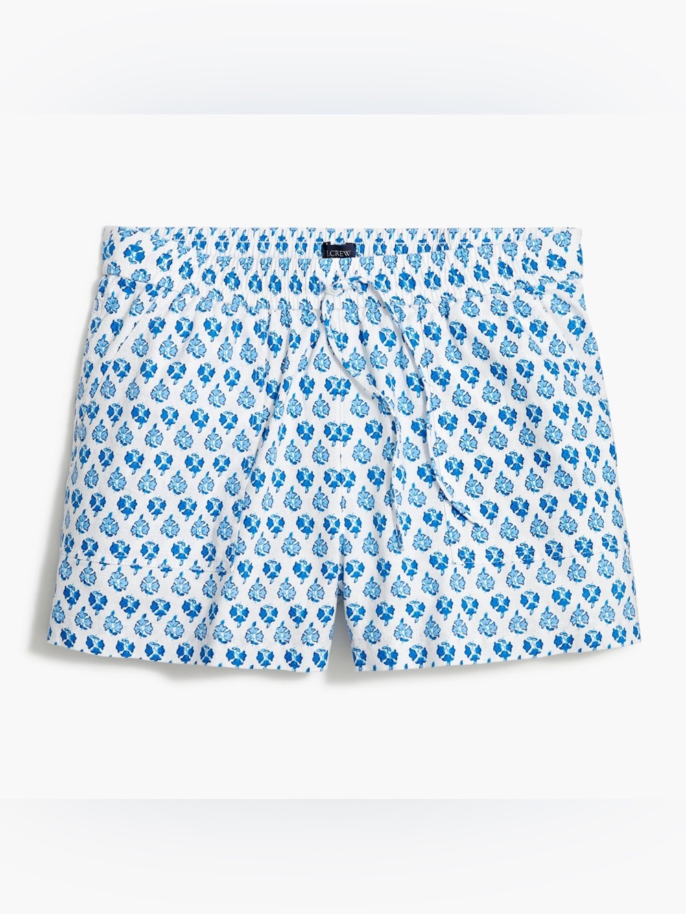 J. Crew White Shorts with Blue Floral Print